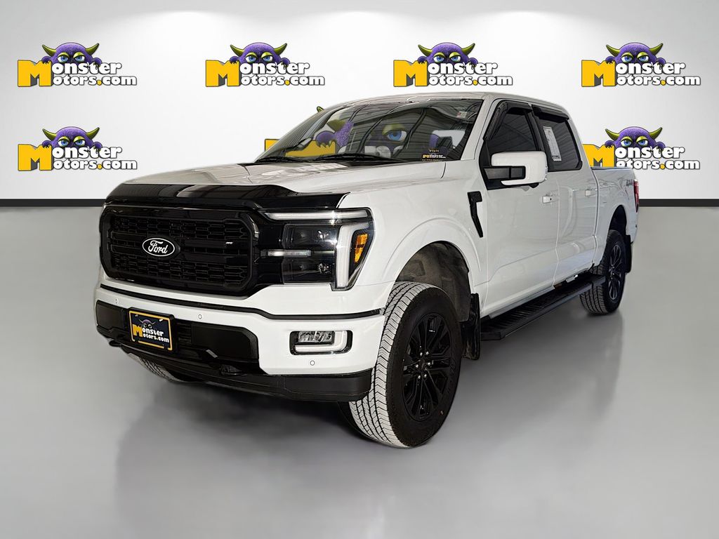 White 2024 Ford F-150 Lariat SuperCrew 4WD Pickup Truck Four-Wheel Drive Automatic
