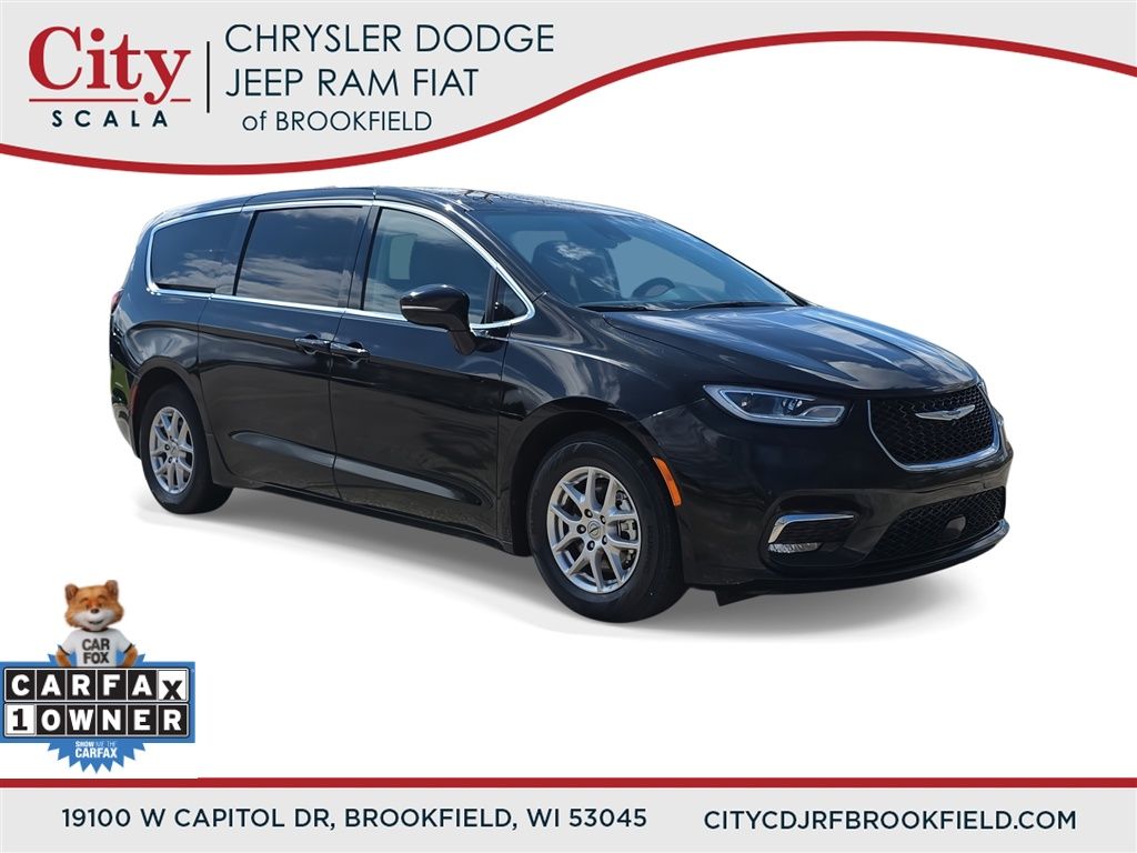 Diamond Black Crystal Pearlcoat 2024 Chrysler Pacifica Touring L FWD Minivan Front-Wheel Drive 9-Speed Automatic