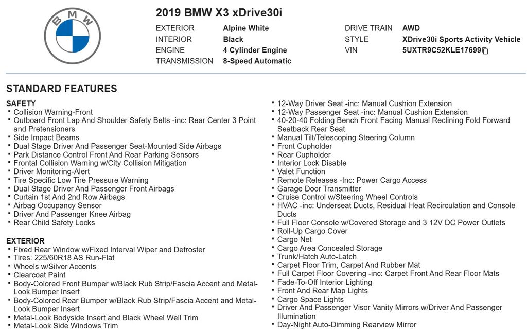 2019 BMW X3 xDrive30i 21