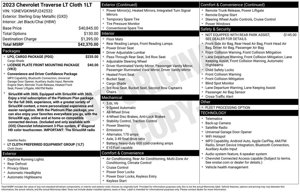 2023 Chevrolet Traverse LT Cloth