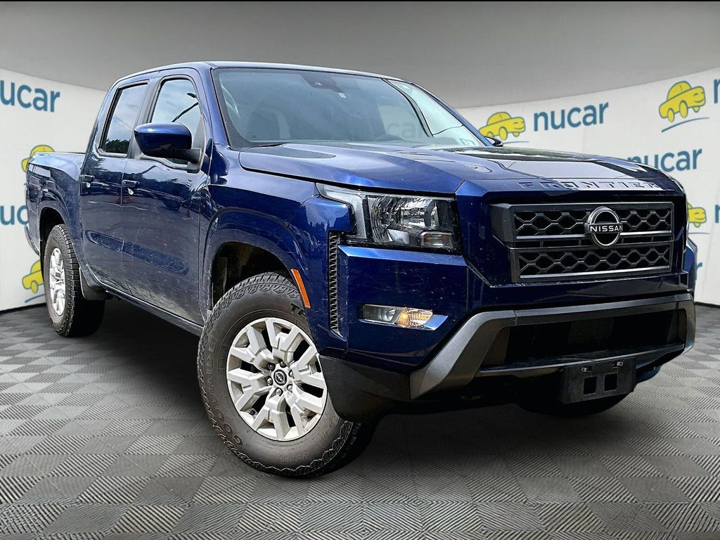 Deep Blue Pearl 2022 Nissan Frontier Pickup Truck Four-Wheel Drive 9-Speed Automatic