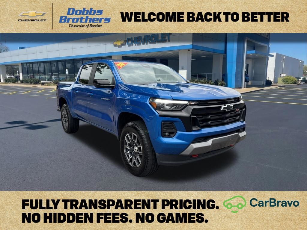 Glacier Blue Metallic 2023 Chevrolet Colorado Pickup Truck Four-Wheel Drive 8-Speed Automatic