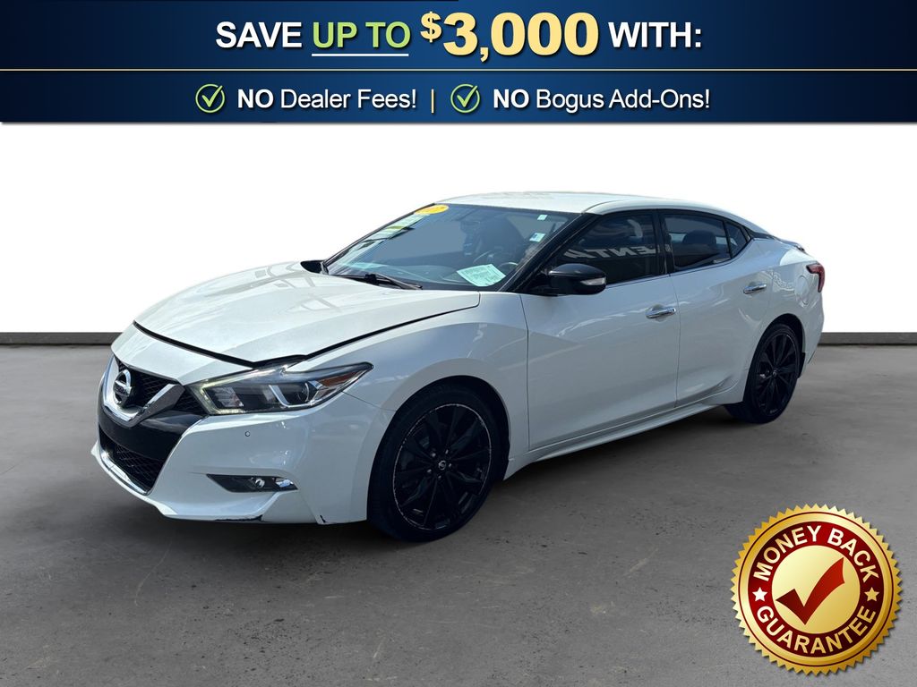 Pearl White 2017 Nissan Maxima Sedan Front-Wheel Drive Continuously Variable Transmission