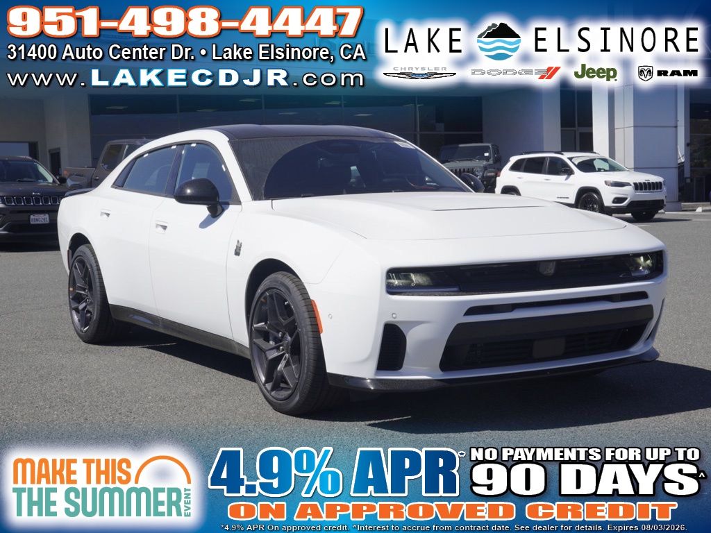 Bright White Clearcoat 2026 Dodge Charger Sedan All-Wheel Drive 8-Speed Automatic