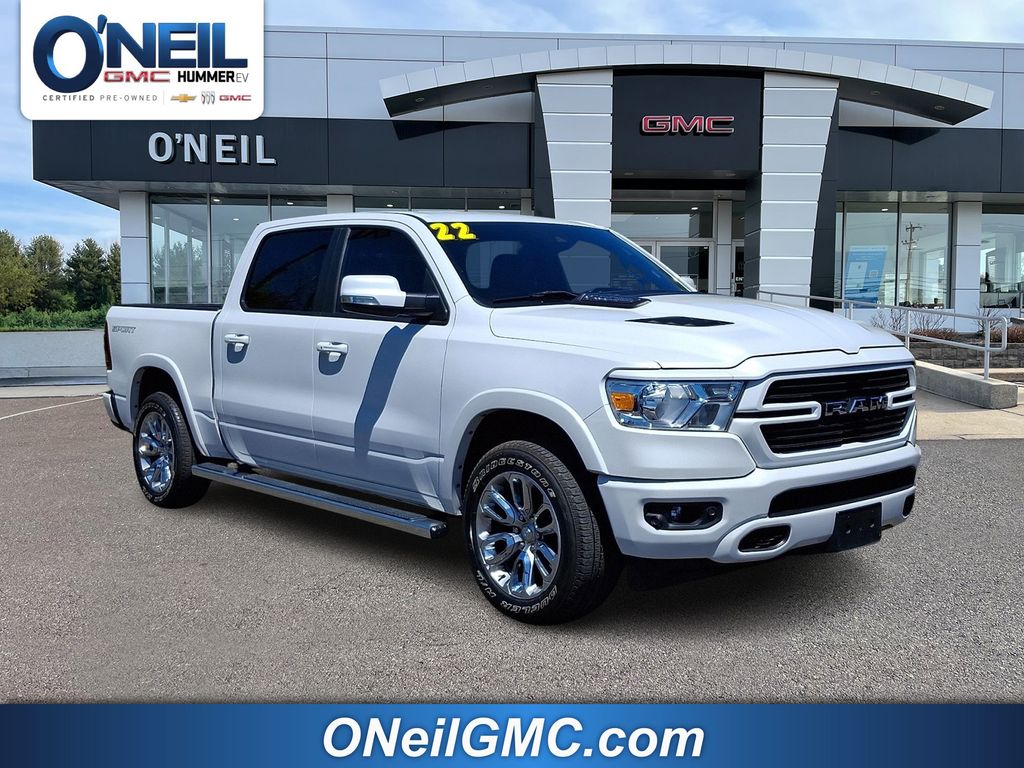 Ivory White Tri-Coat Pearlcoat 2022 RAM 1500 Pickup Truck Four-Wheel Drive 8-Speed Automatic