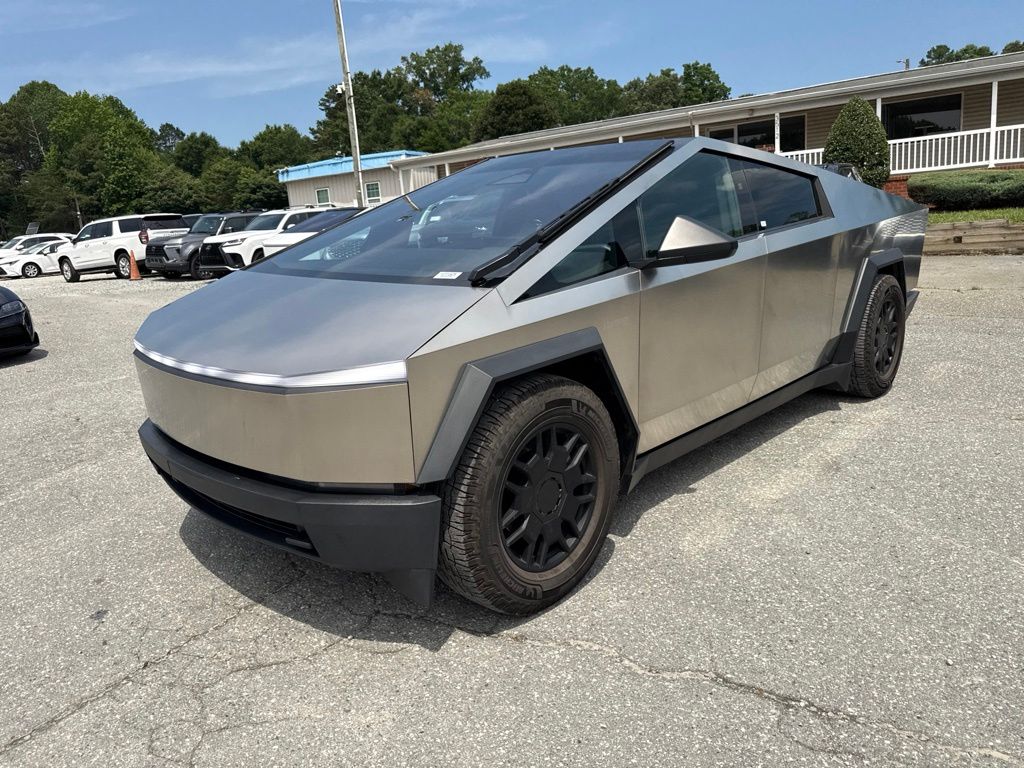 Gray (Stainless Steel) 2024 Tesla Cybertruck Pickup Truck All-Wheel Drive 1-Speed Automatic