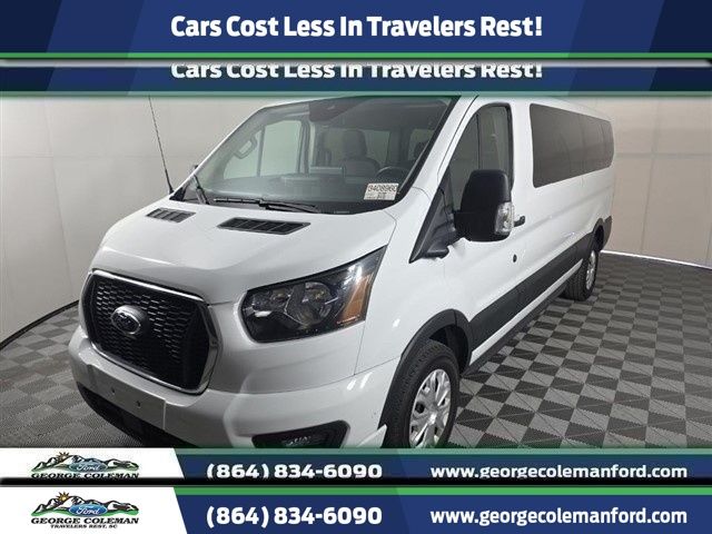 Oxford White 2023 Ford Transit Passenger 350 XLT Low Roof LB RWD Van Rear-Wheel Drive