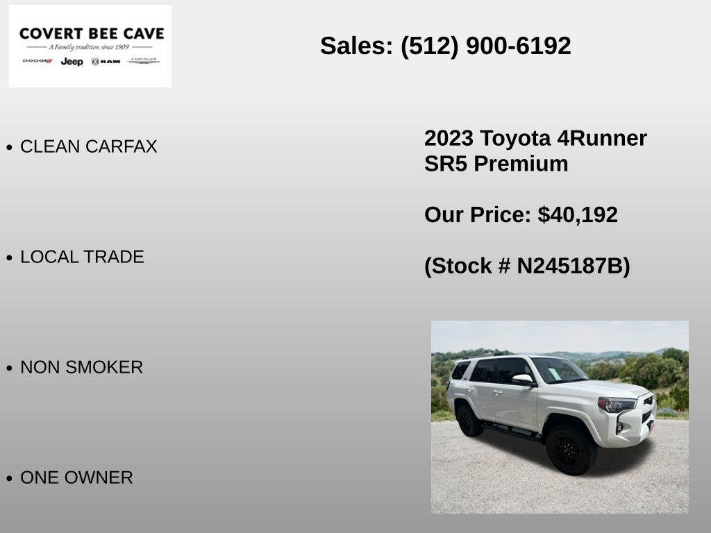 Used Car 2023 Toyota 4runner  Sr5 Premium For Sale Under $50,000 In Austin, Texas