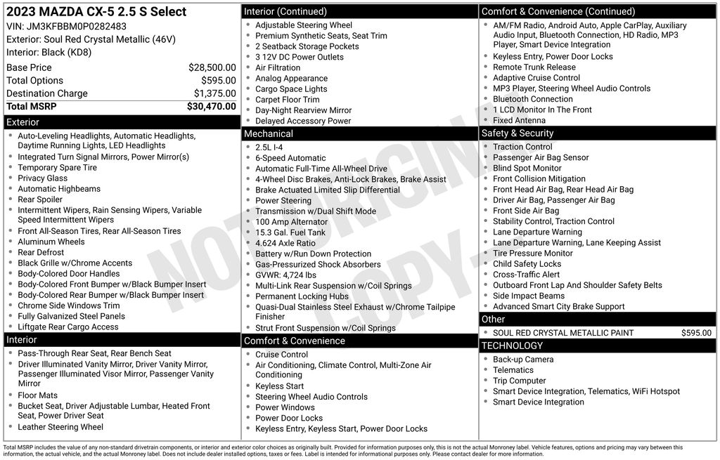 used 2023 Mazda CX-5 car, priced at $23,000