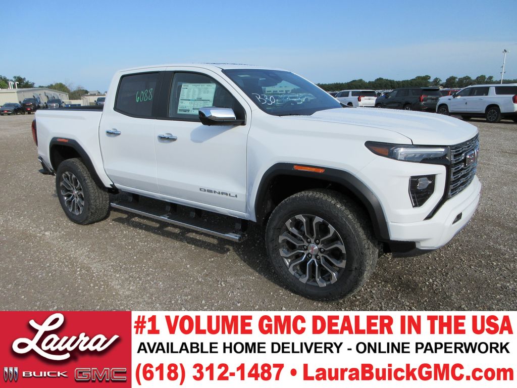 Summit White 2026 GMC Canyon Denali Crew Cab 4WD Pickup Truck Four-Wheel Drive 8-Speed Automatic