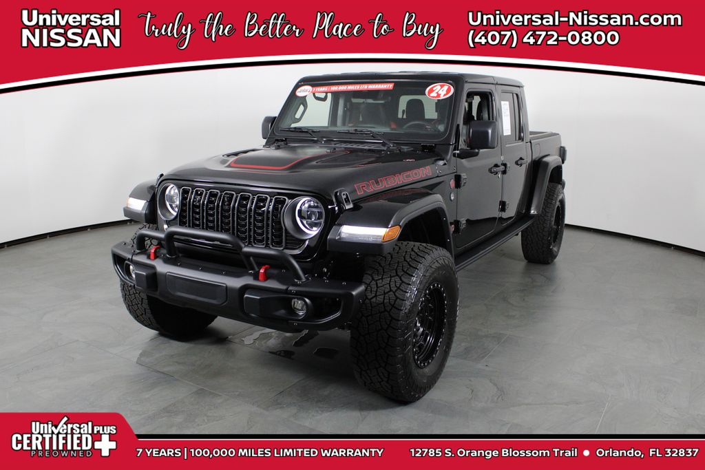 Black Clearcoat 2024 Jeep Gladiator Rubicon Crew Cab 4WD Pickup Truck Four-Wheel Drive 8-Speed Automatic