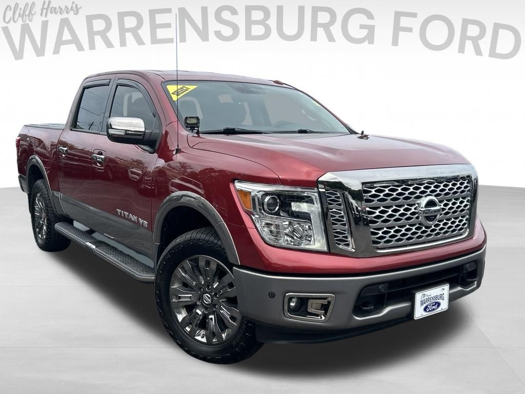 Cayenne Red Metallic 2019 Nissan Titan Pickup Truck Four-Wheel Drive 7-Speed Automatic