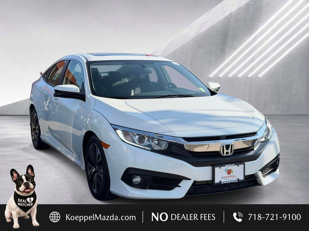 White 2018 Honda Civic Sedan Front-Wheel Drive Continuously Variable Transmission