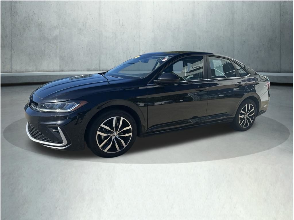 Deep Black Pearl 2025 Volkswagen Jetta Sedan Front-Wheel Drive 8-Speed Automatic