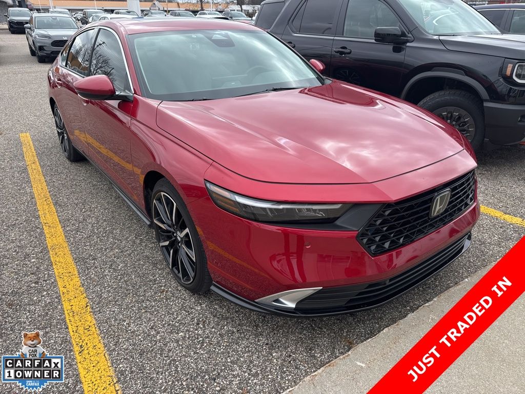 Radiant Red Metallic 2023 Honda Accord Hybrid Touring FWD Sedan Front-Wheel Drive Continuously Variable Transmission