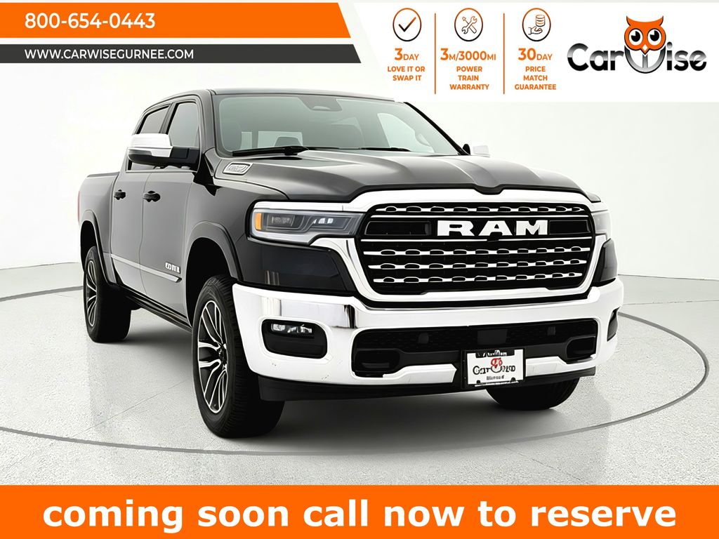 Diamond Black Crystal Pearlcoat 2025 RAM 1500 Limited Crew Cab 4WD Pickup Truck Four-Wheel Drive 8-Speed Automatic