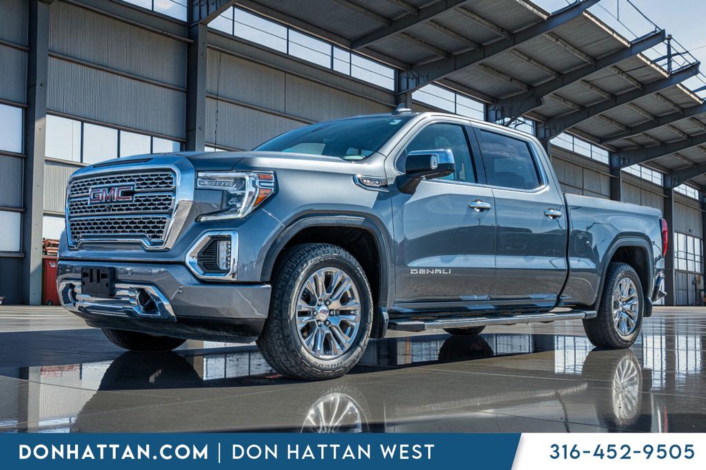 Gray (Satin Steel Metallic) 2021 GMC Sierra 1500 Denali Crew Cab 4WD Pickup Truck Four-Wheel Drive Automatic