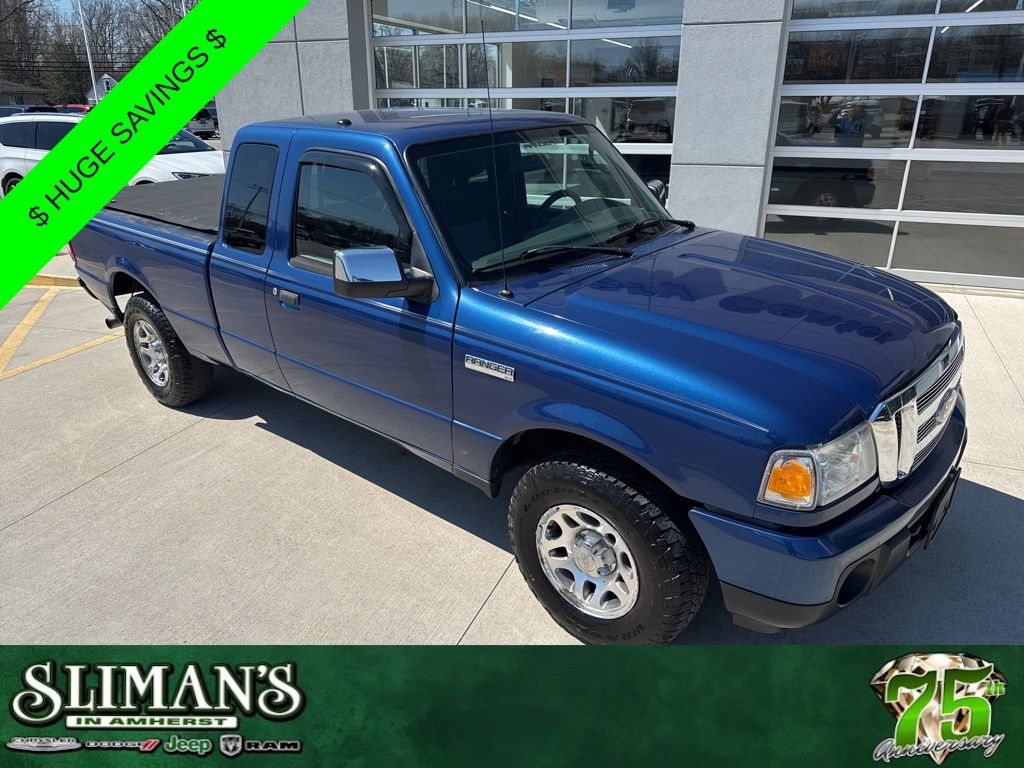 Blue 2010 Ford Ranger XLT SuperCab 4-Door 4WD Pickup Truck Four-Wheel Drive 5-Speed Automatic