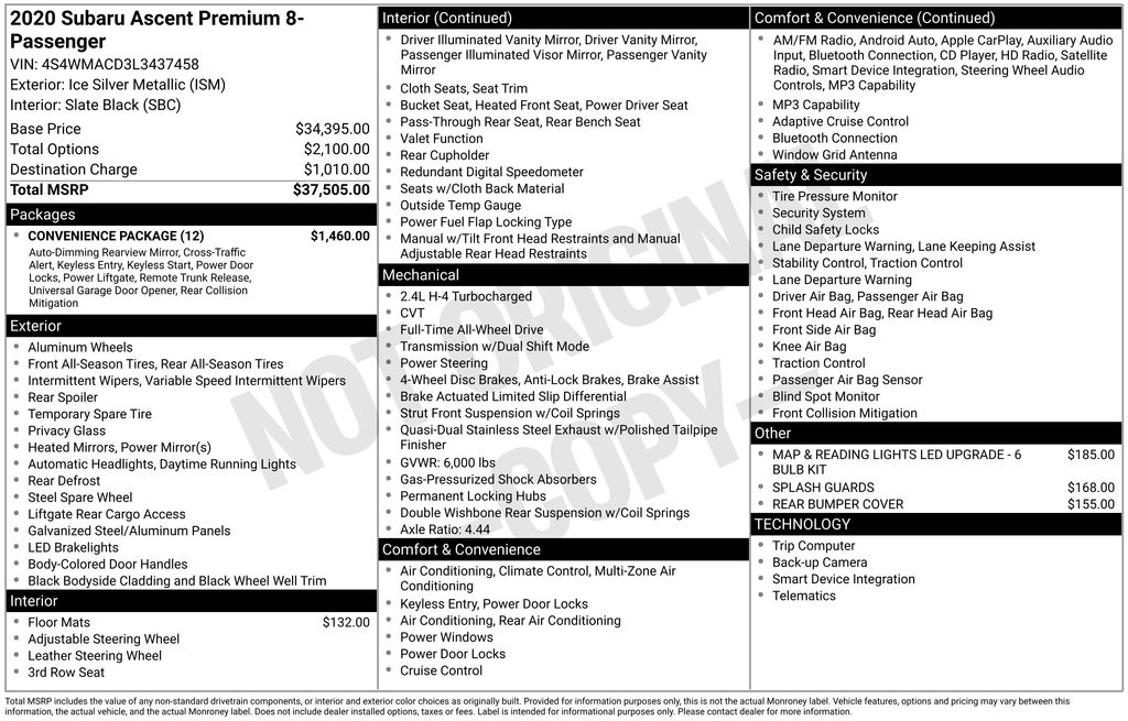 Used 2020 Silver Subaru Premium image 6