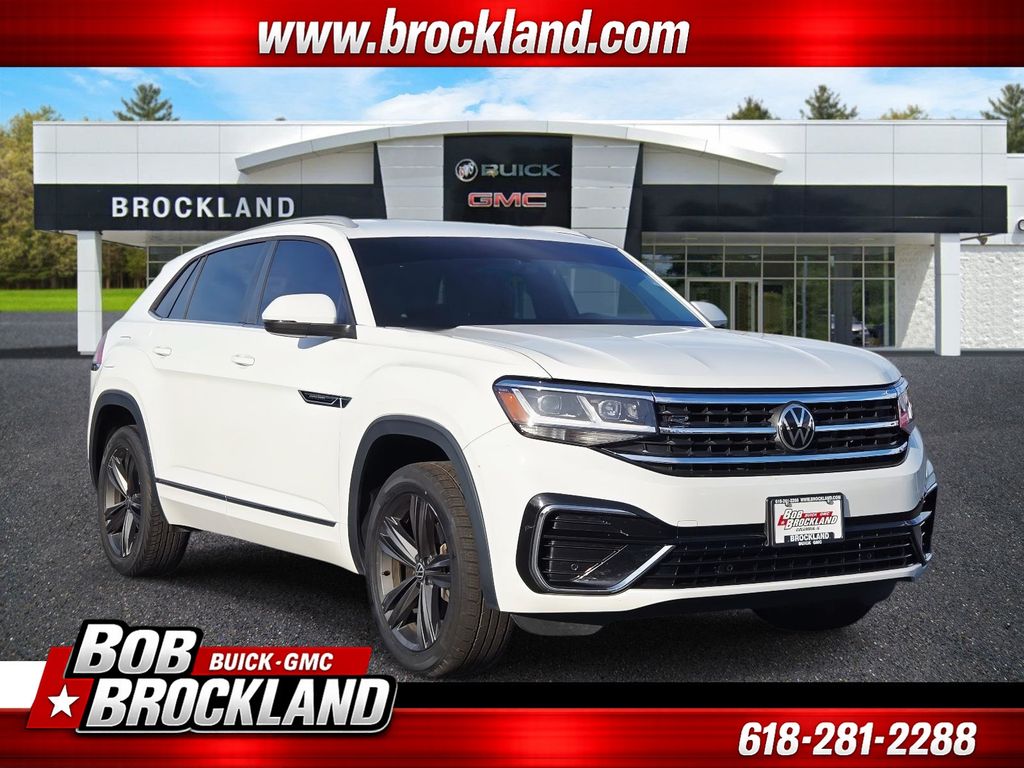 Pure White 2021 Volkswagen Atlas Cross Sport V6 SE R-Line with Technology FWD SUV / Crossover Front-Wheel Drive 8-Speed Automatic