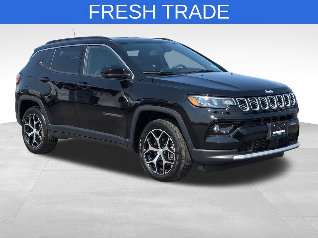 Diamond Black Crystal Pearlcoat 2024 Jeep Compass SUV / Crossover Four-Wheel Drive 8-Speed Automatic