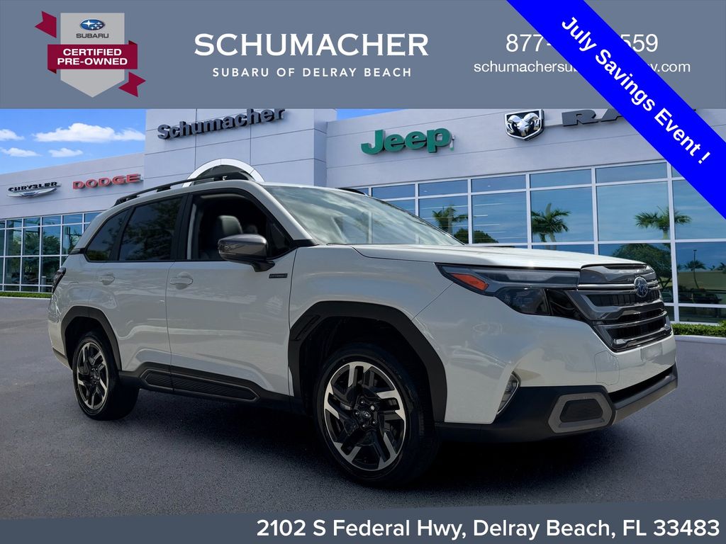 Crystal White Pearl 2025 Subaru Forester Hybrid SUV / Crossover All-Wheel Drive Continuously Variable Transmission