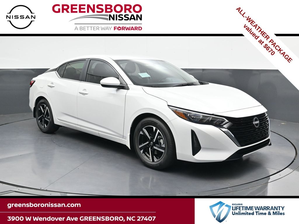 Aspen White Tricoat 2025 Nissan Sentra SV FWD Sedan Front-Wheel Drive Continuously Variable Transmission