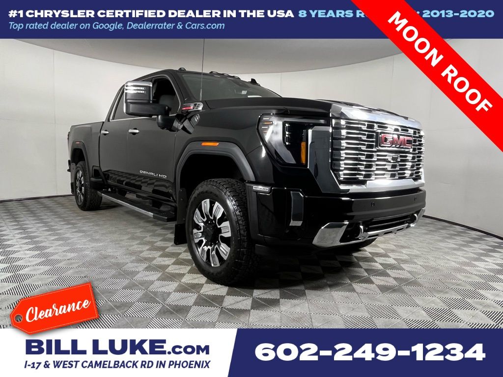 Onyx Black 2025 GMC Sierra 3500HD Denali Crew Cab 4WD Pickup Truck Four-Wheel Drive Automatic