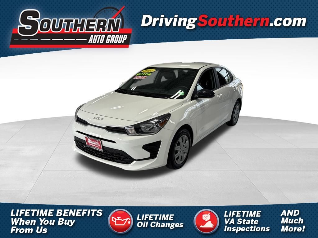 Clear White 2023 Kia Rio Sedan Front-Wheel Drive Continuously Variable Transmission
