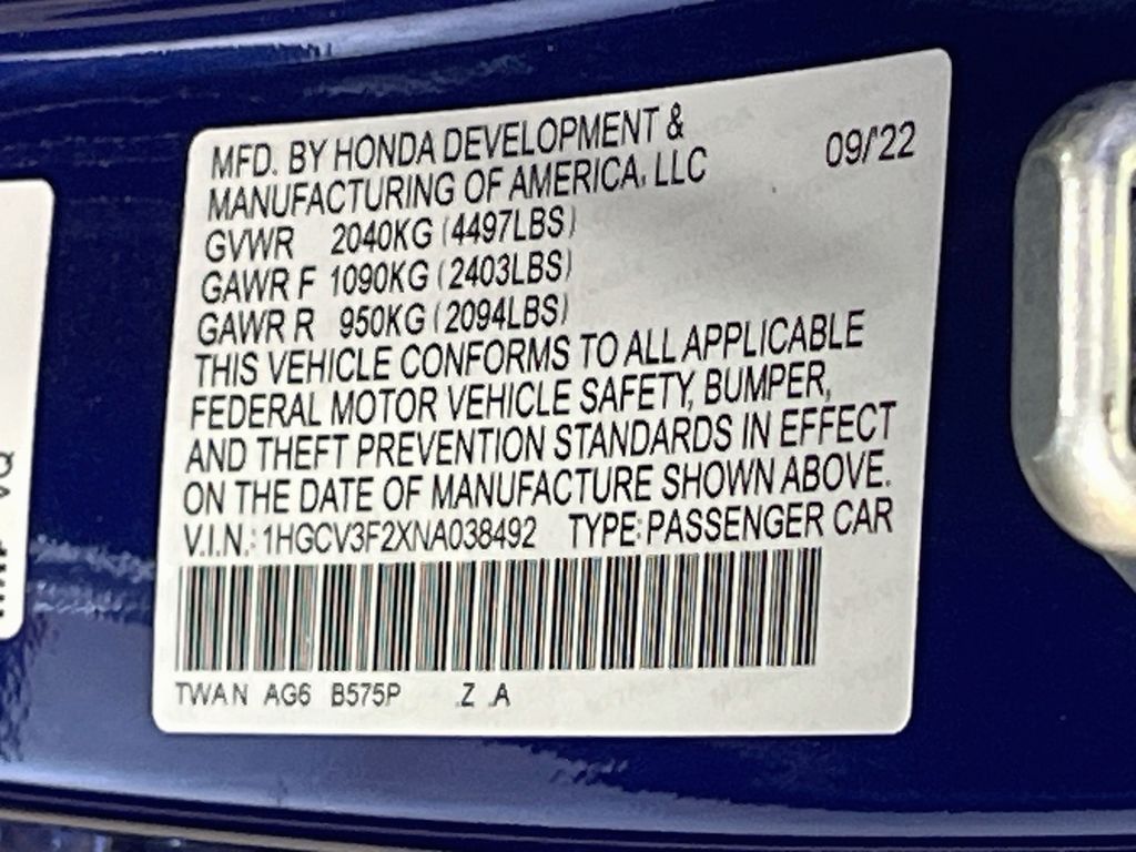 Used 2022 Light Blue Honda Sport image 29