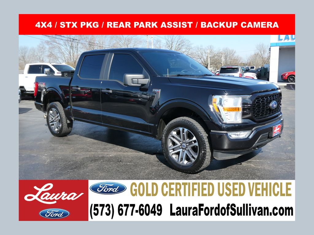 Agate Black Metallic 2021 Ford F-150 XL SuperCrew 4WD Pickup Truck Four-Wheel Drive Automatic