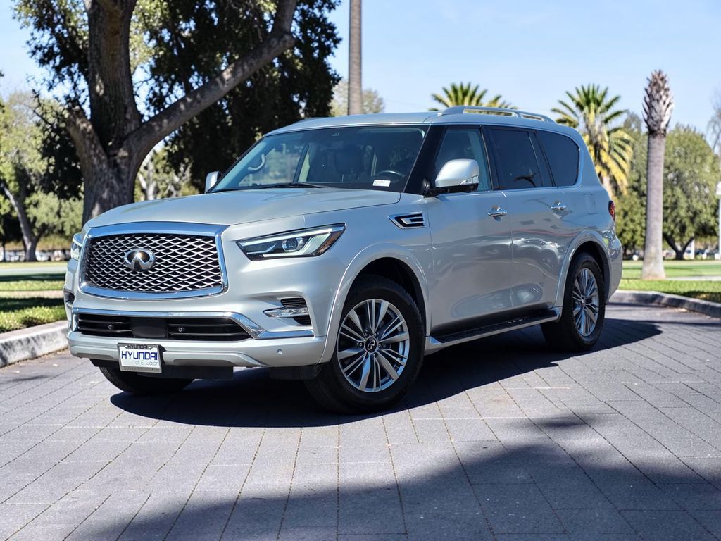 Gray (Liquid Platinum) 2021 INFINITI QX80 Luxe RWD SUV / Crossover Rear-Wheel Drive 7-Speed Automatic