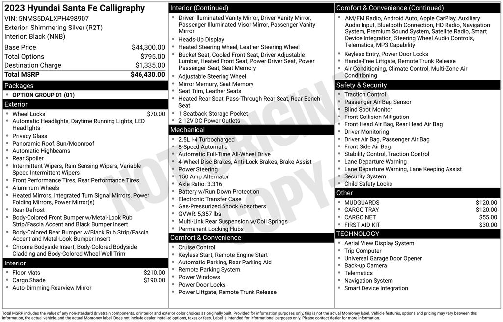 2023 Hyundai Santa Fe Calligraphy Silver at Grove City Ford