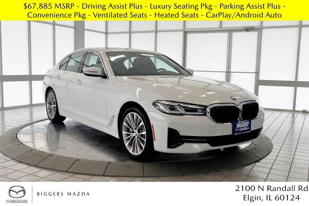 Alpine White 2021 BMW 5 Series Sedan All-Wheel Drive 8-Speed Automatic