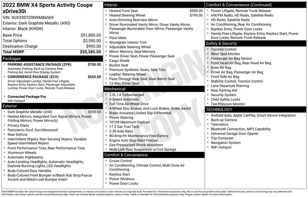 Used Car 2022 Bmw X4  Xdrive30i For Sale Under $30,000 In Austin, Texas