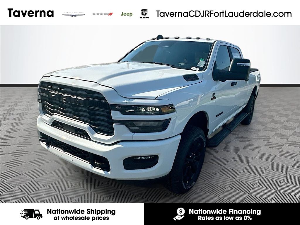Bright White Clearcoat 2025 RAM 2500 Big Horn Crew Cab 4WD Pickup Truck Four-Wheel Drive 8-Speed Automatic