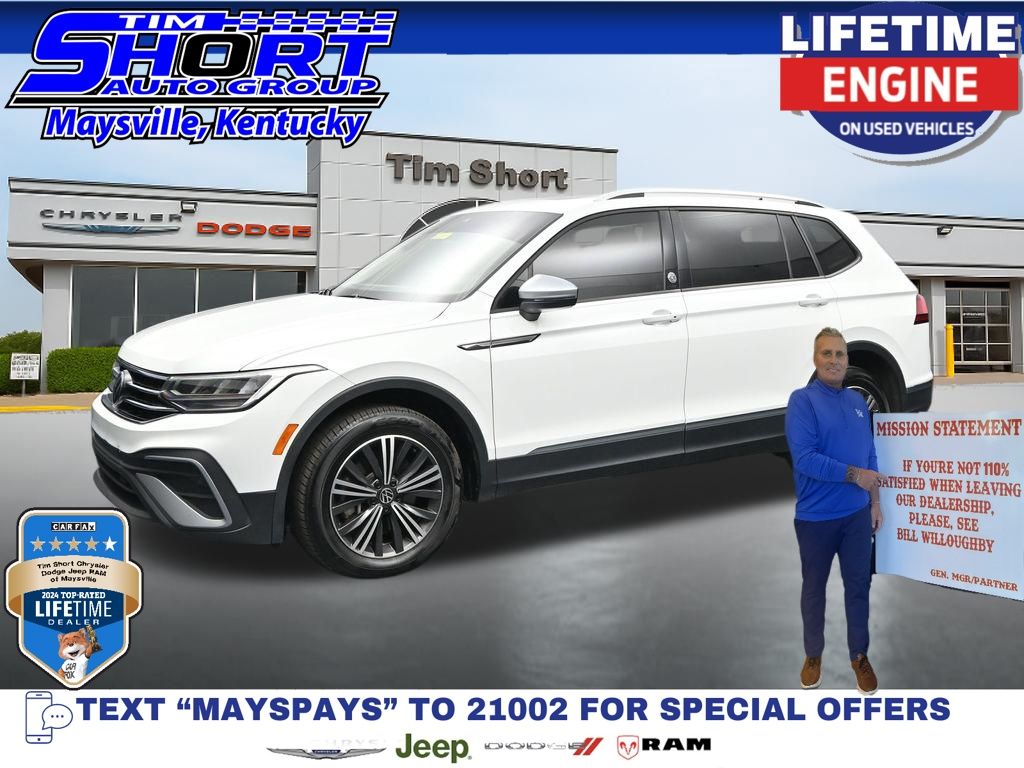 Pure White 2024 Volkswagen Tiguan SUV / Crossover Front-Wheel Drive 8-Speed Automatic