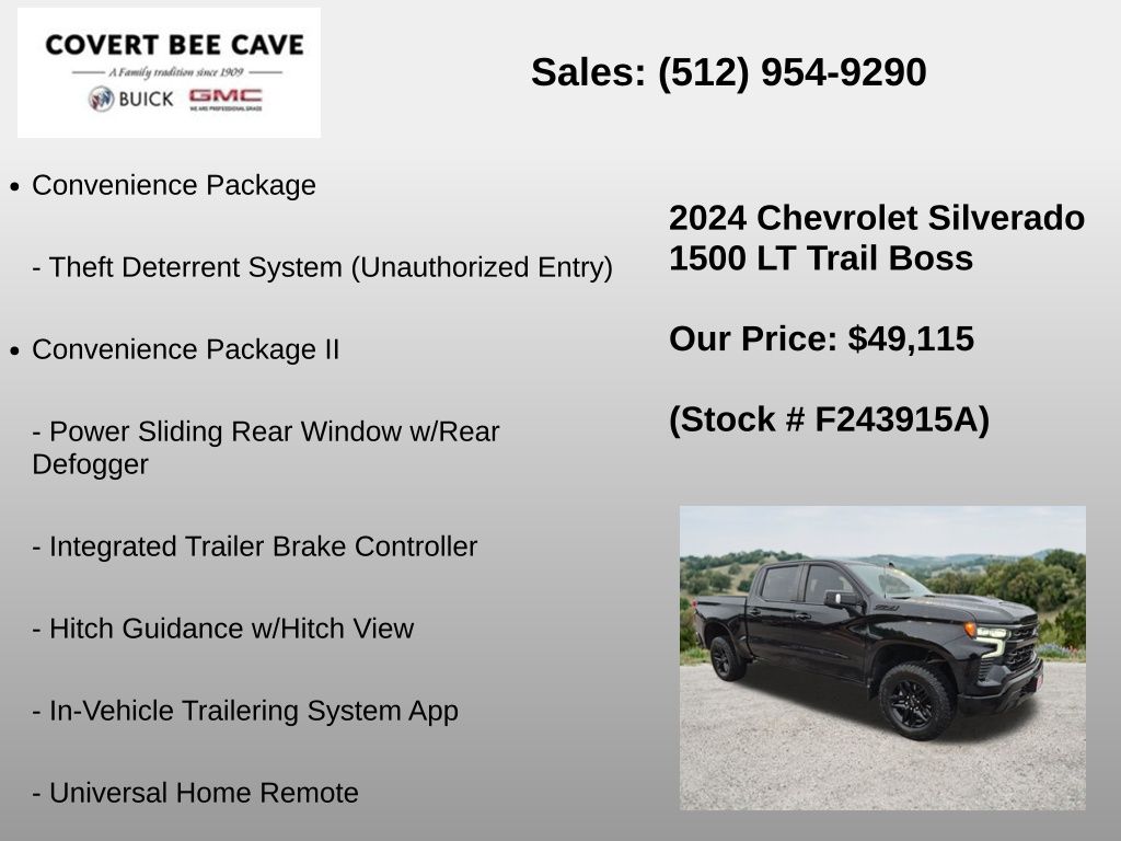 Used Car 2024 Chevrolet Silverado 1500  Lt Trail Boss For Sale Under $50,000 In Austin, Texas