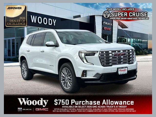 Glacier White Tricoat 2026 GMC Acadia SUV / Crossover Four-Wheel Drive 8-Speed Automatic
