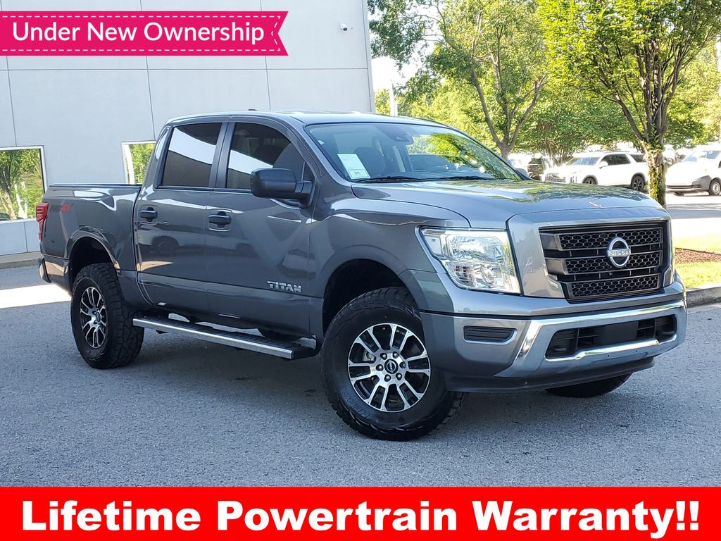 Gray (Gun Metallic) 2024 Nissan Titan SV Crew Cab 4WD Pickup Truck Four-Wheel Drive 9-Speed Automatic