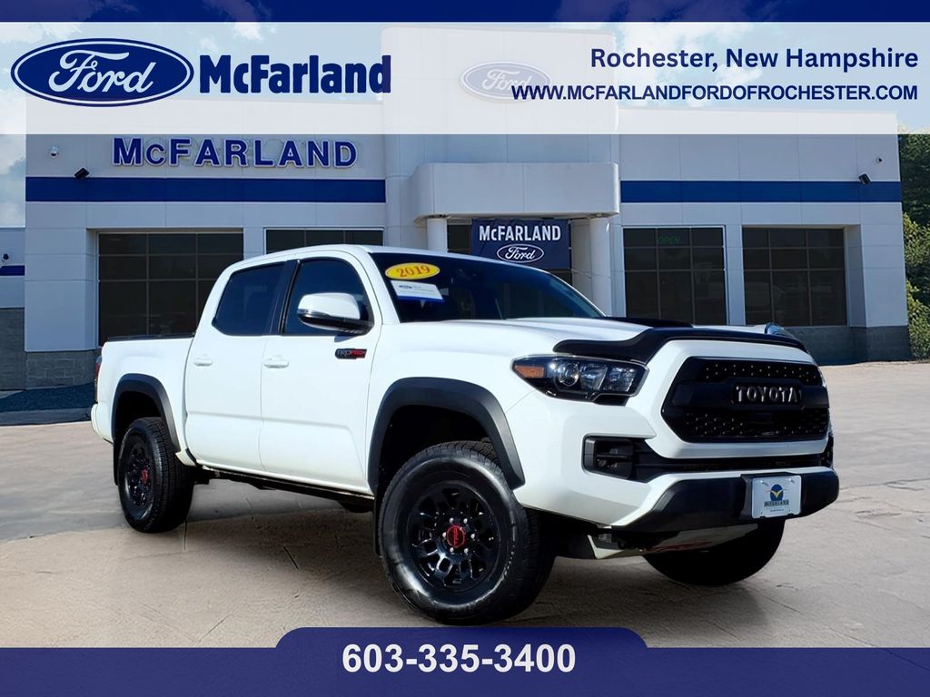 Super White 2019 Toyota Tacoma TRD Pro Double Cab 4WD Pickup Truck Four-Wheel Drive 6-Speed Automatic