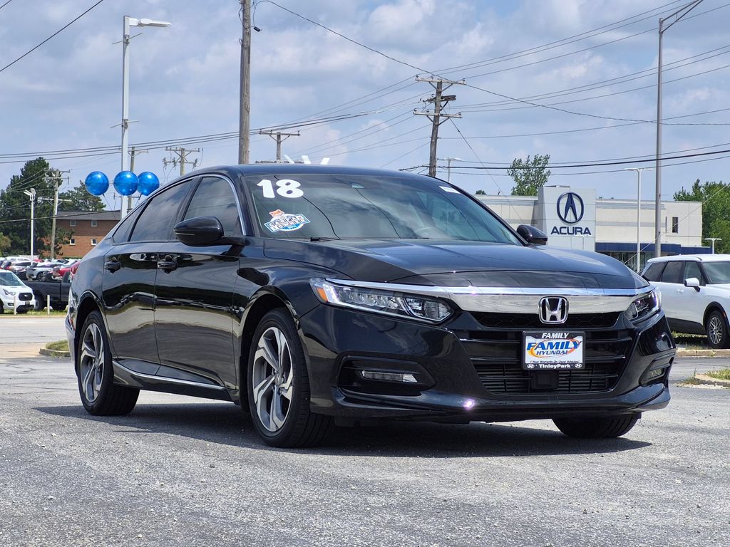 Black 2018 Honda Accord Sedan Front-Wheel Drive Continuously Variable Transmission