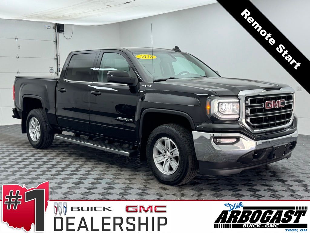 Onyx Black 2018 GMC Sierra 1500 SLE Crew Cab 4WD Pickup Truck Four-Wheel Drive 6-Speed Automatic Overdrive