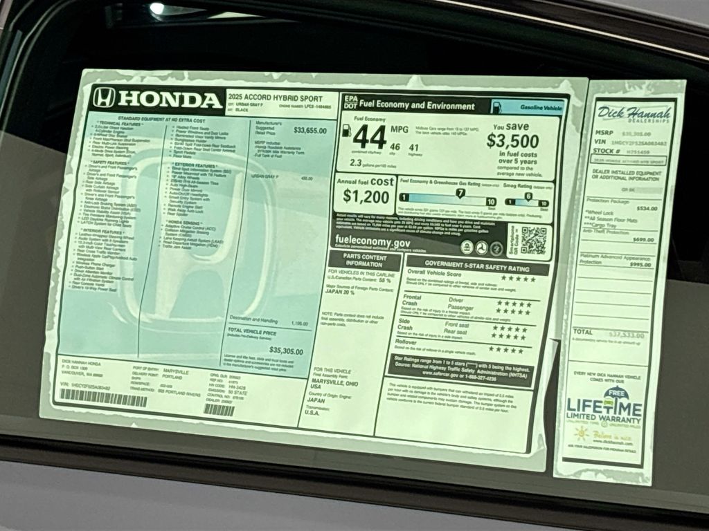 2025 Honda Accord Hybrid Sport