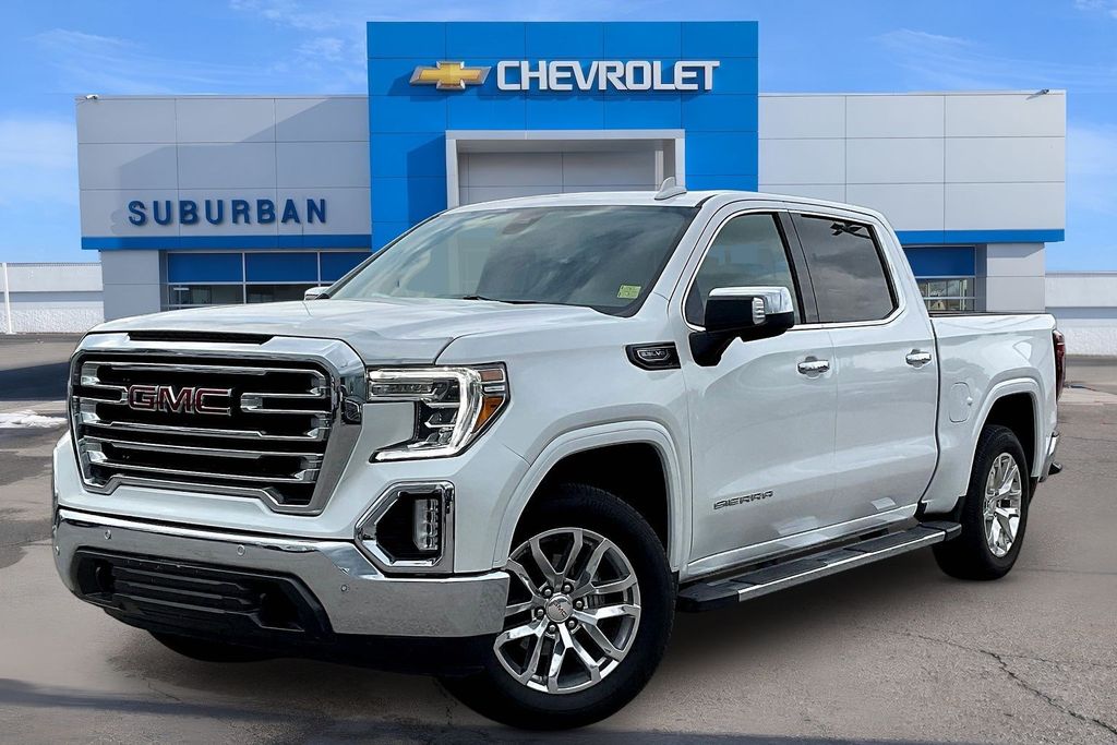 Summit White 2021 GMC Sierra 1500 SLT Crew Cab 4WD Pickup Truck Four-Wheel Drive Automatic