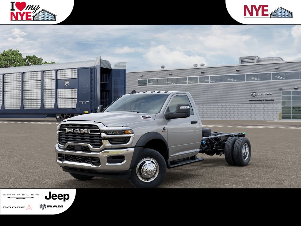 Silver 2026 RAM 3500 Chassis Tradesman Regular Cab LB DRW 4WD Pickup Truck Four-Wheel Drive 8-Speed Automatic