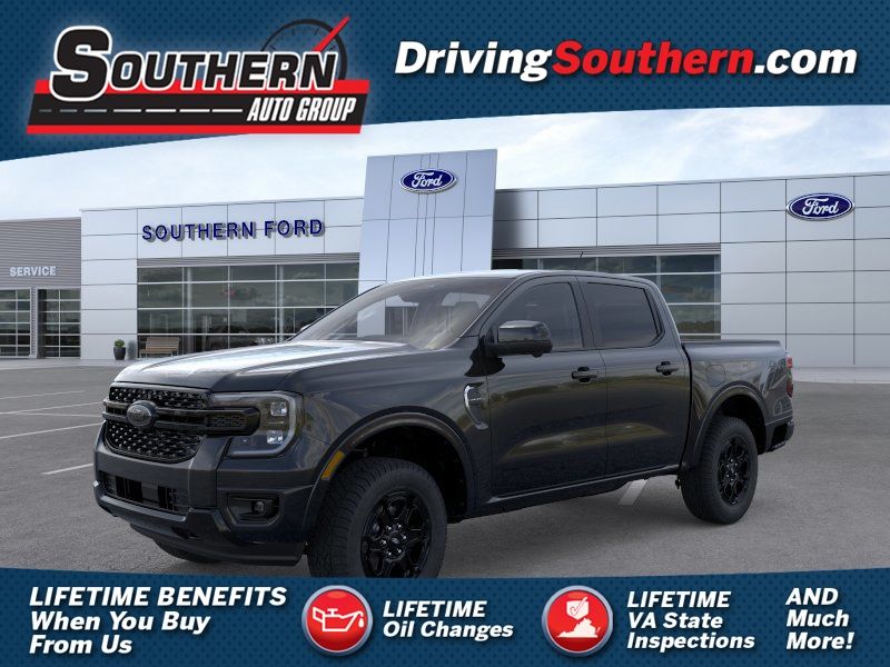 Shadow Black 2026 Ford Ranger Lariat SuperCrew 4WD Pickup Truck Four-Wheel Drive Automatic