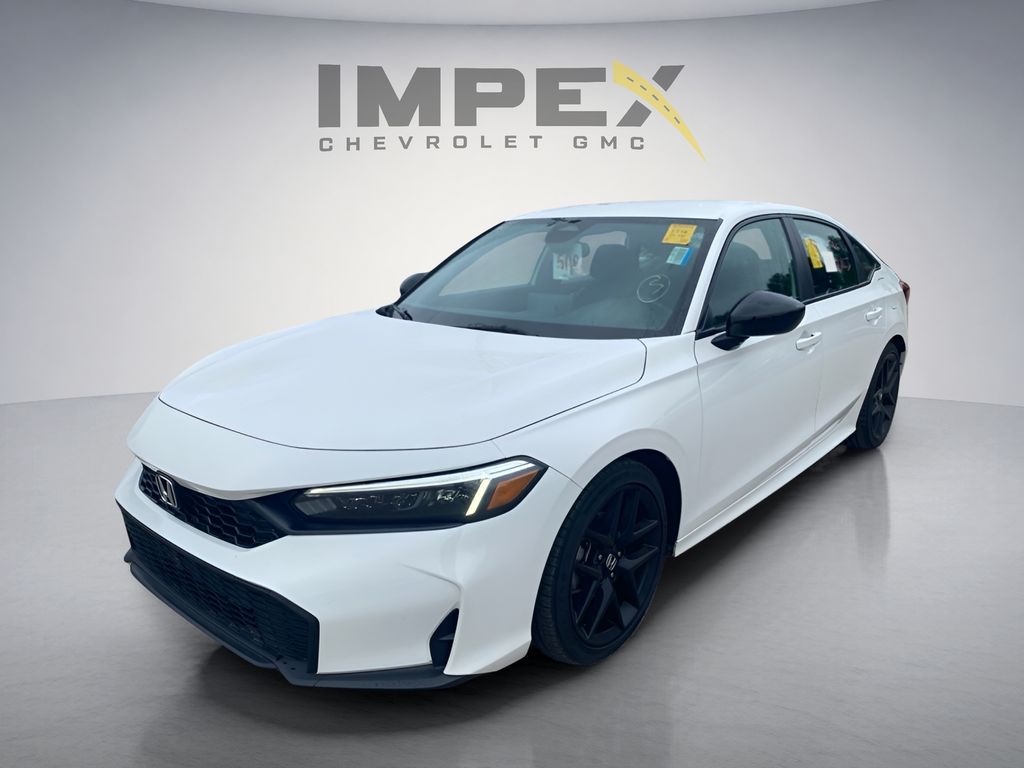 Platinum White Pearl 2026 Honda Civic Sedan Front-Wheel Drive Continuously Variable Transmission