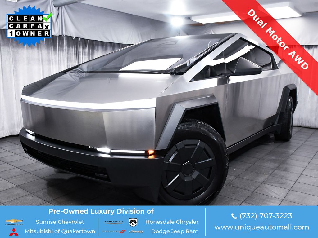 Silver 2025 Tesla Cybertruck Pickup Truck All-Wheel Drive 1-Speed Automatic