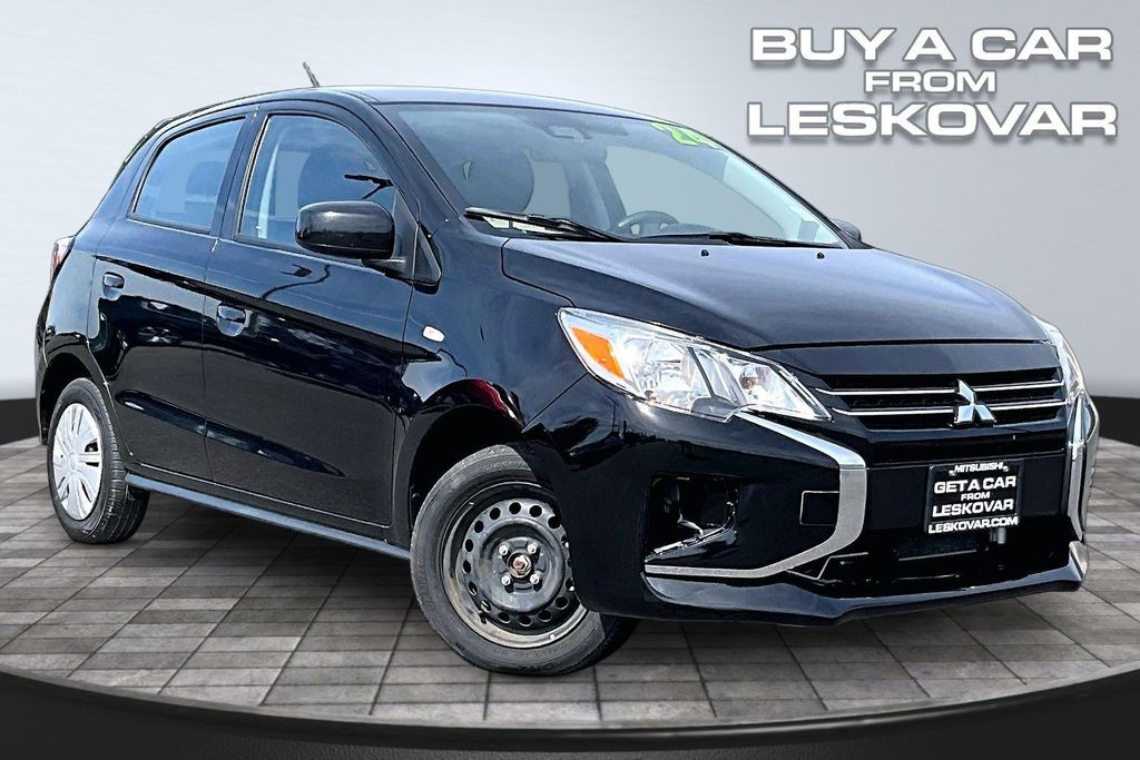 Jet Black Metallic 2024 Mitsubishi Mirage Hatchback Front-Wheel Drive Continuously Variable Transmission